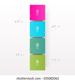 Infographic design with realistic 3d boxes on simple background with numbers and text can be used for workflow layout, diagram, chart, number options, web design. 
Eps 10 vector illustration 