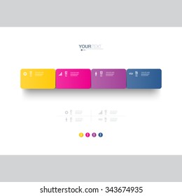 Infographic design with realistic 3d boxes on simple background with numbers and text 
can be used for workflow layout, diagram, chart, number options, web design. 
Eps 10 stock vector illustration 