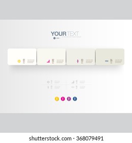 Infographic design with realistic 3d boxes on simple background with numbers and text 
can be used for workflow layout, diagram, chart, number options, web design. 
Eps 10 stock vector illustration 