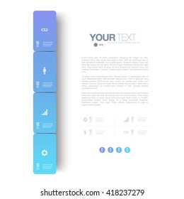 Infographic design with realistic 3d boxes on simple background with numbers and text 
can be used for workflow layout, diagram, chart, number options, web design. 
Eps 10 stock vector illustration 