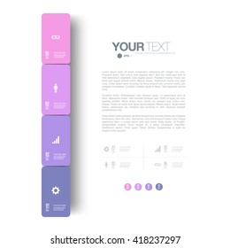 Infographic design with realistic 3d boxes on simple background with numbers and text 
can be used for workflow layout, diagram, chart, number options, web design. 
Eps 10 stock vector illustration 