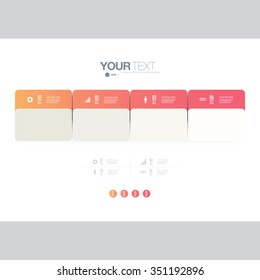 Infographic design with realistic 3d folders on simple background with numbers and text can be used for workflow layout, diagram, chart, number options, web design. Eps 10 stock vector illustration 