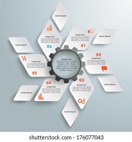 Infographic design with rhombus set on the grey background. Eps 10 vector file.