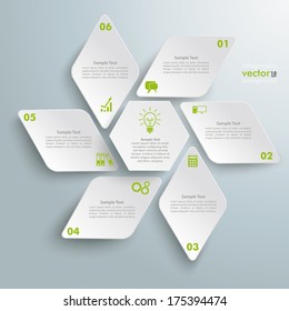 Infographic design with rhombus star on the grey background. Eps 10 vector file.