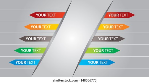 Infographic design with ribbons and copy space area