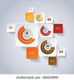 Infographic Design - Rounded Square Design with Diagrams