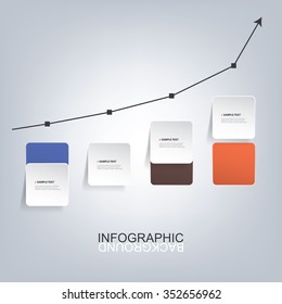 Infographic Design With Rounded Squares And Line Diagram
