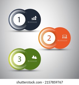 Infographic Design - Set of Colorful Numbered Round Labels in Editable Vector Format