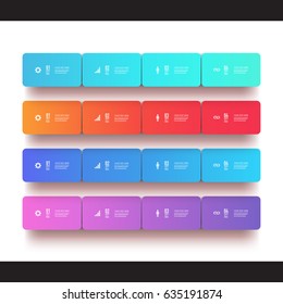 Infographic design set with realistic 3d boxes on simple background with numbers and text Eps 10 stock vector illustration
