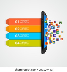 Infographic Design. Smartphone applications business concept. Vector illustration