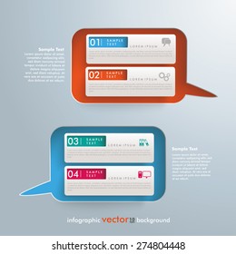 Infographic design with speech bubbles holes on the gray background. Eps 10 vector file.