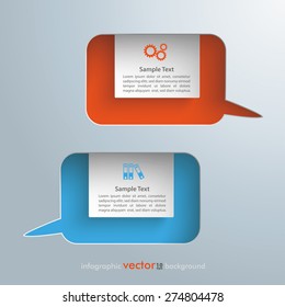 Infographic design with speech bubbles holes on the gray background. Eps 10 vector file.
