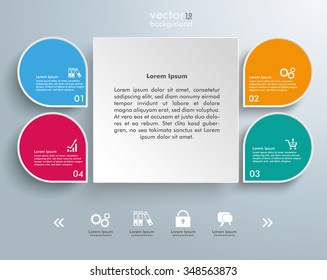 Infographic Design With Square And Colored Drops On The Grey Background. Eps 10 Vector File.