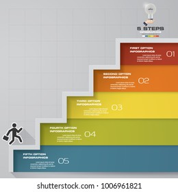 Infographic design stair template with 5 steps. For your presentation. EPS 10.