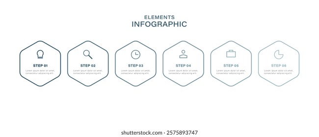 Infographic design with step process flowchart for Business and presentation timeline template