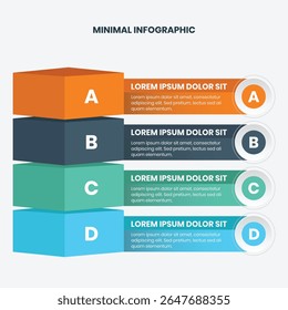 Diseño de infografía con pasos u opciones, Vector editable para flujo de trabajo, planificación o marketing