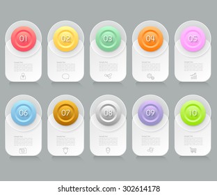 Infographic design template 10 options. Can be used for workflow layout, diagram, number, options, steps, process