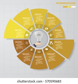 Infographic design template 10 options pie chart and business concept. EPS10.