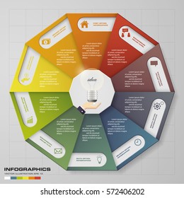 Infographic design template 10 options pie chart and business concept.