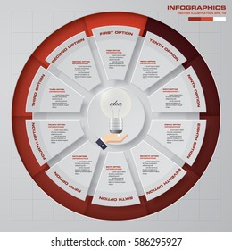Infographic design template 10 options pie chart and business concept. EPS10.