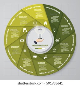 Infographic design template 10 options pie chart and business concept. EPS10.
