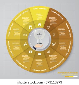 Infographic design template 10 options pie chart and business concept. EPS10.