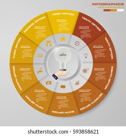 Infographic design template 10 options pie chart and business concept. EPS10.