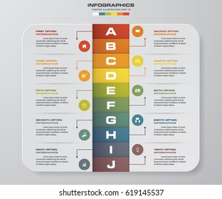 Infographic design template 10 options chart and business concept. EPS10.