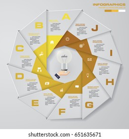 Infographic design template 10 options pie chart and business concept. EPS10.