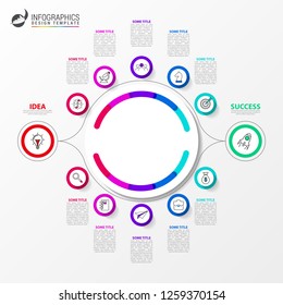 Infographic design template. 2 different paths to success. Can be used for workflow layout, diagram, banner, webdesign. Vector illustration
