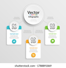 Infographic design template with 3 options, parts, steps or processes. Can be used for workflow layout, diagram, number options, web design