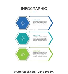 Infographic design template with 3 options, steps or processes. Can be used for workflow layout, diagram, annual report, web design