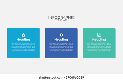 Plantilla de diseño infográfico con 3 pasos