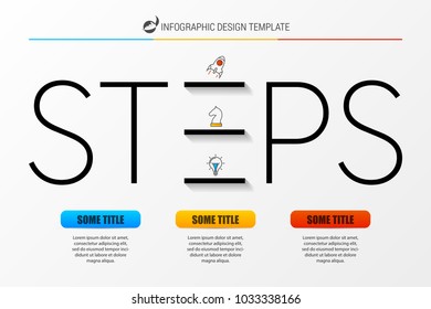 Infographic design template with 3 steps. Vector illustration