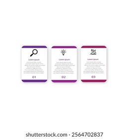 Infographic design template with 3 steps, options. can be used for workflow diagrams.