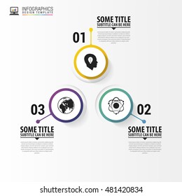 Infographic design template with 3 steps. Vector illustration