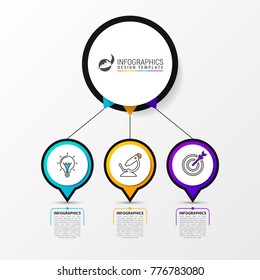 Infographic design template with 3 steps. Vector illustration