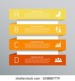 Plantilla de diseño infográfico con 4 opciones de círculo. Ilustración del vector