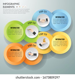 Infographic design template 4 options and marketing icons, Business concept can be used for workflow layout, diagram, number options, timeline, steps, demo infographic