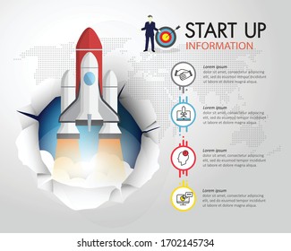 Infographic design template 4 options and marketing icons, Business concept can be used for workflow layout, diagram, options, timeline, steps, infographic start up