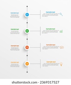 Infographic design template with 4 options, steps or processes. Can be used for workflow layout, diagram, annual report, web design 