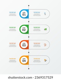 Infographic design template with 4 options, steps or processes. Can be used for workflow layout, diagram, annual report, web design 