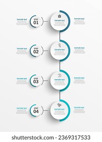 Infographic design template with 4 options, steps or processes. Can be used for workflow layout, diagram, annual report, web design 