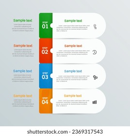Infographic design template with 4 options, steps or processes. Can be used for workflow layout, diagram, annual report, web design 