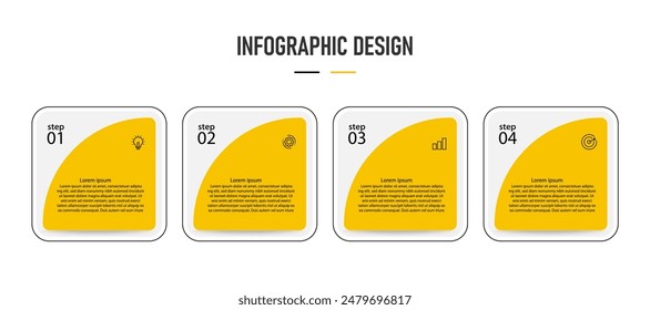infographic design template with 4 options or steps Can be used for workflow layout, diagram, banner, web design. Vector illustration