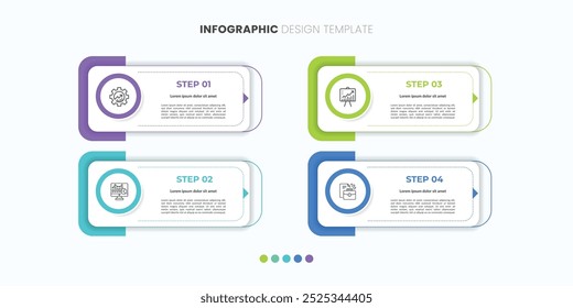 modelo de design infográfico com 4 opções ou etapas