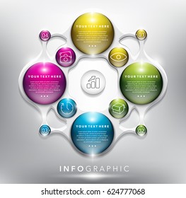 Infographic design template for 4 options. Can be used for workflow layout, banner, number options, step up options, diagram, web design. Vector illustration. Eps10.