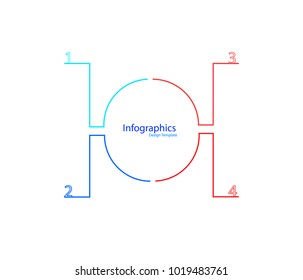 Infographic design template with 4 side 