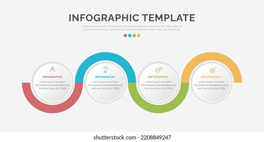 Infografische Design-Vorlage 4 Schritt mit Symbol 