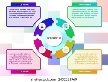 Infographic design template 4 step 